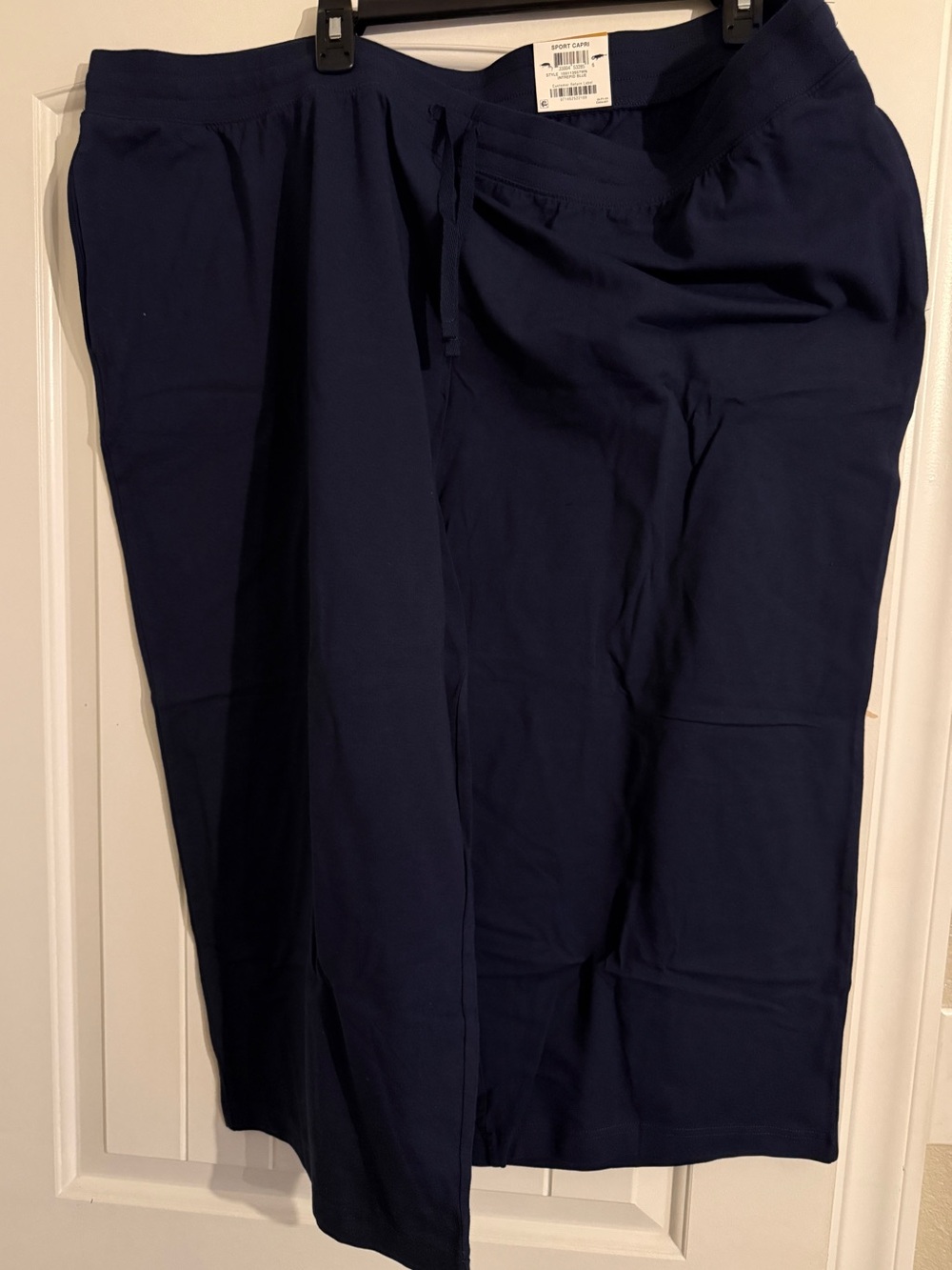 New Karen Scott Navy Drawstring Elastic waist Capris with pockets plus size 3x